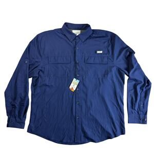 Ocean & Coast Men's Sz XL Fishing Shirt Long Sleeve Vented Blue Coastal Top NWT